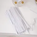 Lacci metallici bianchi per chiusura buste, legacci twist resistenti all'ingrosso per imballaggio. - 100 Pezzi/Confezione / Bianco