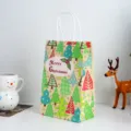 Christmas paper gift bag with festive tree print and handles for holiday presents. - Christmas Tree / 13.5*22*8cm