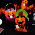 Halloween candy gift boxes with cute pumpkin and ghost design for party favors and treats. - Single Box Price / Multicolor Print