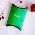 Scatola regalo cuscino Natale carta verde biscotto caramella confezione per festa decoro - Scatola Singola Spedita Piatta / Verde