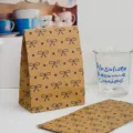 Bolsa de embalaje de papel kraft ecológico bolsa de regalo plana con bonito estampado - Estilo Lazo