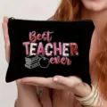 Lehrer Kosmetiktasche mit Reißverschluss, schwarze Federtasche als perfektes Geschenk für Lehrer. - Stil 18