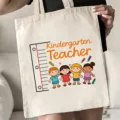 Lehrerin Leinwand Tragetasche große Kapazität süße Cartoon Kindergarten Lehrer Geschenk Handtasche - Kindergärtnerin Cartoon Illustration Stil (16) / 35x40cm