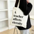Canvas tote bag for teachers large capacity casual shoulder bag daily shopping school book bag - Style 10
