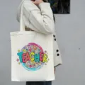 Stijlvolle grote capaciteit canvas shopper tas casual schoudertas cadeau voor leraar - School Elementen Klassieke Druk (10) / 35*40cm