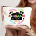 Leinwand Kosmetiktasche mit Kamera Motiv, stilvoller Reißverschluss Aufbewahrungsbeutel. - Stil 8