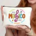 Stoff Kosmetiktasche mit Musiknoten Druck tragbare Reise Make-up Aufbewahrungstasche Reißverschluss - Stil 7