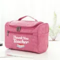 Pink teacher appreciation cosmetic bag portable travel makeup organizer toiletry storage pouch - Style 11