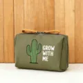 Koreanischer minimalistischer Kosmetikbeutel mit Kaktusdruck, tragbarer wasserdichter Kulturbeutel. - Stil 11 (GROW WITH ME)