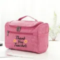 Pink teacher cosmetic bag travel makeup organizer gift for women daily storage pouch - Style 6