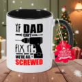 Grappige Papa Reparatie Keramische Koffiekop Gereedschap Cadeau Vaderdag Zwart Wit - 350ml / Zwarte Rand