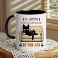 Lustige schwarze Katzen Keramik Kaffeetasse mit witzigem Text, perfektes Geschenk für Tierliebhaber. - Schwarz Katze Stil