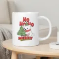 Cute polar bear Christmas coffee mug detail shot, festive holiday ceramic cup design. - White (Polar Bear and Xmas Tree)