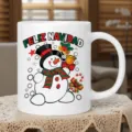 Weihnachten Schneemann Keramik Kaffeetasse mit spanischem Feiertagsgruß Textdesign für gemütliche. - 350ml / Weiß