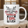 Weihnachts Keramik Kaffeetasse mit süßem Rentier Design, Feiertag Geschenktasse für zu Hause. - 350ml / Weiß