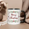 Christmas ceramic coffee mug with black handle, holiday gift cute ceramic tea cup for party. - Style 05