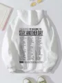Back detail of white fleece hoodie with letter print, pocket and drawstring for women. - S / White