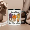 Tazza da caffè in ceramica di Halloween con design spettrale, regalo ideale per amici. - 350ml / combinazione bianco e nero