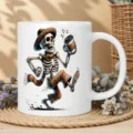 Tazza da caffè messicana gotica con teschio di zucchero, tazza in ceramica bianca con scheletro. - 350ml / Bianco