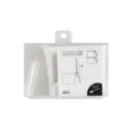 Clear plastic seasoning container with spoon, wall mounted spice jar for kitchen storage. - Narrow Seasoning Box - White (Without Outer Frame)