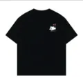 Classic black short sleeve t-shirt featuring a cute puppy graphic, comfortable loose fit style. - S / Black