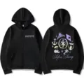 Katseye graphics black zip hoodie vintage style soft is strong print casual apparel - S / Tops / Black