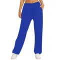 Mujeres Hombres Pantalones Jogger Sueltos Color Sólido Con Cordón Bolsillos Diario - Azul
