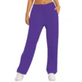 Pantalón de chándal morado holgado con felpa para mujer, cómodo para deporte y uso diario. - Púrpura