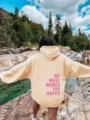 Damen Kapuzenpullover mit Futter und rosa Buchstabenprint auf der Rueckseite, casual Stil. - XS / Oberteile / Hellgelb-(Rosarot Logo)