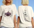 Velaris City of Starlight beige graphic t-shirt, casual women short sleeve celestial top. - S / White