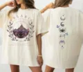 Oversized Grafik T-Shirt für Damen mit Velaris City of Starlight Motiv und tollem Print. - S / Beige