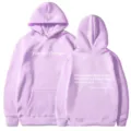 Women casual lavender hooded sweatshirt with front pocket and inspirational text print. - XS / Tops / Light Purple - White Print