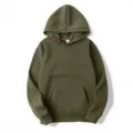 Στρατιωτικό πράσινο φούτερ με κουκούλα fleece, άνετο χαλαρό casual καθημερινό φούτερ. - Πράσινο του Στρατού / S
