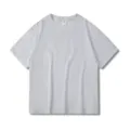 Classic grey short sleeve t-shirt for men and women, loose fit casual cotton crewneck top. - S / Silver
