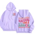 Women vintage graphic hoodie casual long sleeve hooded sweatshirt with cute letter print. - XS / Light Purple