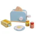 Holz Spielzeug Toaster Set mit Brot, Butter und Marmeladengläsern für Kinder Spielzeug Küche. - Brotbackautomat