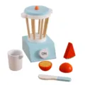 Holz Spielzeug Mixer Set Blau Weiss Kinder Kueche Rollenspiel Obst Schneiden Spielzeug - Entsafter