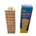 54 Pieces Wooden Number Stacking Tumble Tower Blocks Toy with Box for Kids Educational Game - 19x5.7x5.7cm / Natural Wood Color