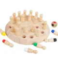 Hölzernes Gedächtnis Schach Spiel Kinder Lernspielzeug interaktives Tischpuzzle Brettspiel - Standard