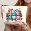 Pochette de maquillage de Noël avec gnome zippée trousse de toilette pour voyage et rangement. - Style 9