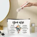 Leinwand Kosmetiktasche mit inspirierendem Bibelvers Druck, ideal fuer Kosmetik und Reisen. - Lustiger Druck Stil Fünfzehn (15)