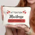 Kosmetiktasche aus Segeltuch mit Lehrer-Muster, ideal für Make-up und die tägliche Aufbewahrung. - Französischer Außergewöhnlicher Lehrer Stil