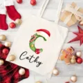 Personalisierte Weihnachtsbrief-Leinwand-Tragetasche mit Namen, festliches Geschenk. - 35*40cm / Buchstabe C