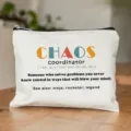 Canvas cosmetic pouch detail view, funny printed quote design, ideal for daily makeup storage. - Style 1