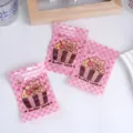 Sacchetti di conservazione con cerniera a quadri rosa con motivo orsetto per snack. - Stile E Orso Torta Quadri Rosa / 7.5*11cm
