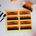 Halloween citrouille autocollants décoratifs feuille étiquettes de cadeau journal. - Style Une Feuille Avec 8 Pièces / 8 Pièces/Pack