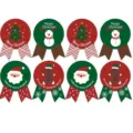 Christmas sealing stickers holiday gift packaging cookie bag decorative labels set of 8pcs - 8-Count / As Shown