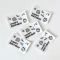 Biglietti di auguri compleanno minimalisti in bianco e nero, stile ins, carte di carta rettangolari - 30 Pezzi/Confezione (9*5.4cm happy birthday)