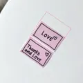 Minimalistische roze rechthoekige wenskaarten met Engelse tekst en zwarte randen. - 30 Stuks/Pak (Roze Basis love 9*5.4cm)
