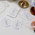 Variante di biglietto di auguri semplice in bianco e nero, design minimalista per bouquet. - 30 Pezzi/Confezione (9*5.5cm Fiore)